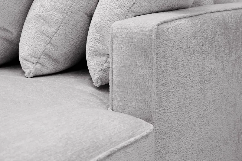 Rossita 5-sits Vänstervänd U-formad Djup Soffa med Divan och Schäslong i Chenille - Grå - Products - Möbler - Soffa - U-soffa