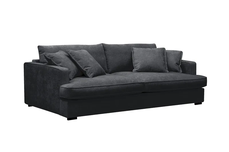 Rossita Lyx 2,5-sits Extra djup Soffa i Chenille - Svart - Products - Möbler - Soffa - 3 sits soffa