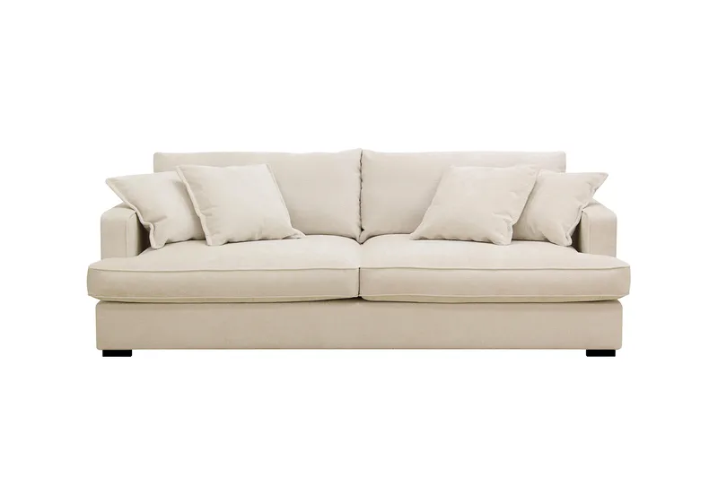 Rossita Lyx 2,5-sits Extra djup Soffa i Chenille, Trenza 06, Beige Chenille