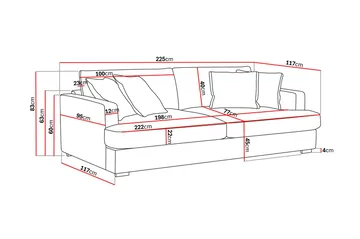 Rossita Lyx 2,5-sits Extra djup Soffa i Tyg - Brun - Products - Möbler - Soffa - 3 sits soffa