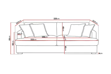 Rossita Lyx 2,5-sits Extra djup Soffa i Tyg - Brun - Products - Möbler - Soffa - 3 sits soffa
