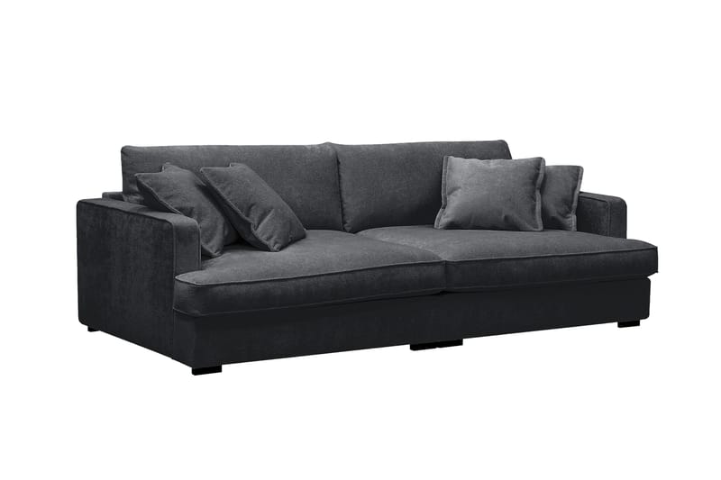 Rossita Lyx 3-sits Extra djup Soffa i Chenille - Svart - Products - Möbler - Soffa - 3 sits soffa
