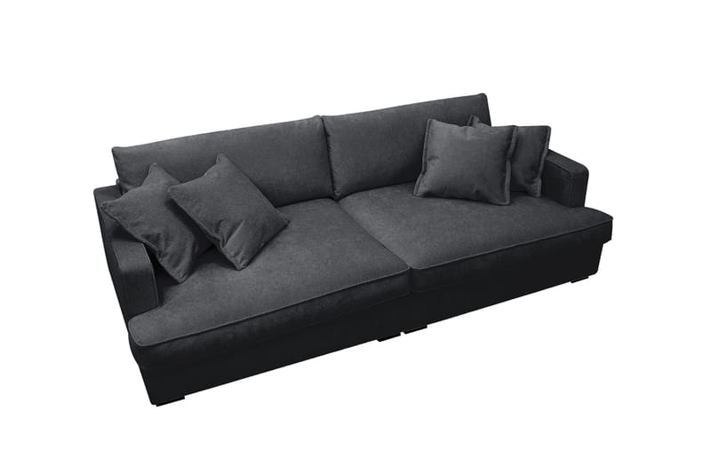 Rossita Lyx 3-sits Extra djup Soffa i Chenille - Svart - Products - Möbler - Soffa - 3 sits soffa