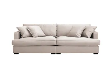 Rossita Lyx 3-sits Extra djup Soffa i Sammet - Beige - Products - Möbler - Soffa - 3 sits soffa