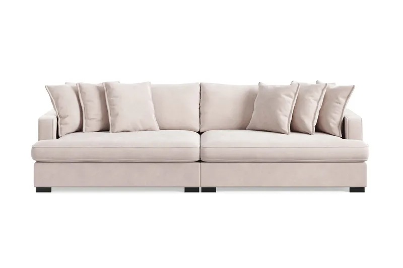 Rossita Lyx 4-sits Extra djup Sammetsoffa - Beige - Products - Möbler - Soffa - Sammetssoffa