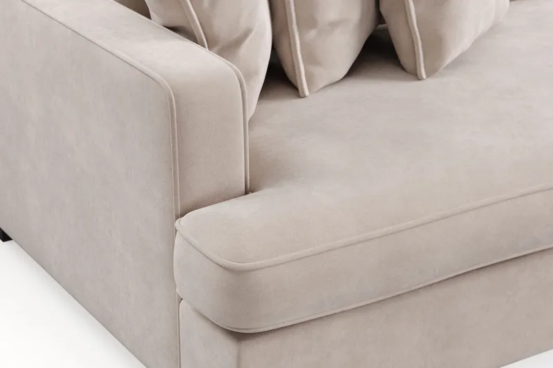 Rossita Lyx 4-sits Extra djup Sammetsoffa - Beige - Products - Möbler - Soffa - Sammetssoffa