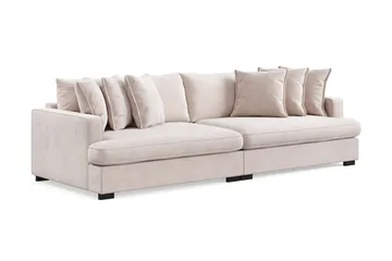 Rossita Lyx 4-sits Extra djup Sammetsoffa - Beige - Products - Möbler - Soffa - Sammetssoffa