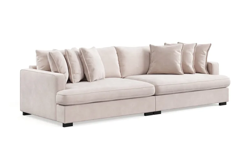 Rossita Lyx 4-sits Extra djup Sammetsoffa - Beige - Products - Möbler - Soffa - Sammetssoffa