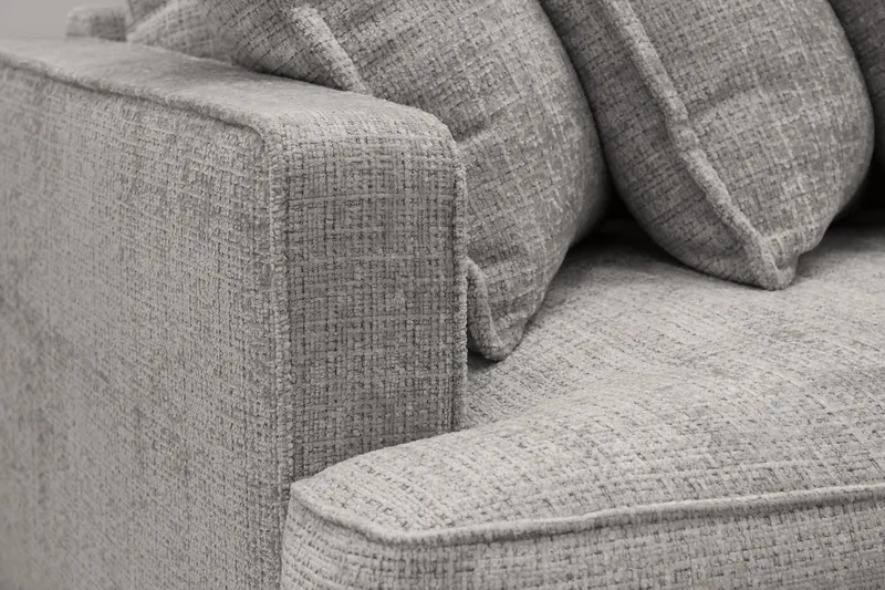 Rossita Lyx 4-sits Extra djup Soffa i Chenille - Ljusgrå - Products - Möbler - Soffa - 4 sits soffa