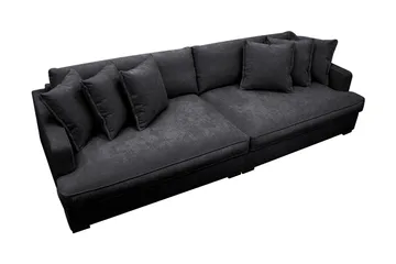 Rossita Lyx 4-sits Extra djup Soffa i Chenille - Trenza 01, Svart Chenille - Products - Möbler - Soffa - 4 sits soffa