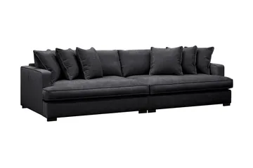 Rossita Lyx 4-sits Extra djup Soffa i Chenille - Trenza 01, Svart Chenille - Products - Möbler - Soffa - 4 sits soffa