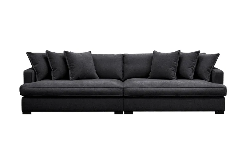 Rossita Lyx 4-sits Extra djup Soffa i Chenille - Trenza 01, Svart Chenille - Products - Möbler - Soffa - 4 sits soffa