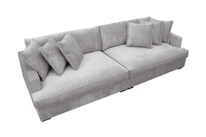 Rossita Lyx 4-sits Extra djup Soffa i Chenille - Trenza 03, Grå Chenille - Products - Möbler - Soffa - 4 sits soffa
