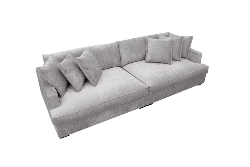 Rossita Lyx 4-sits Extra djup Soffa i Chenille - Trenza 03, Grå Chenille - Products - Möbler - Soffa - 4 sits soffa