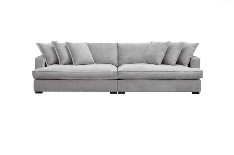 Rossita Lyx 4-sits Extra djup Soffa i Chenille - Trenza 03, Grå Chenille - Products - Möbler - Soffa - 4 sits soffa
