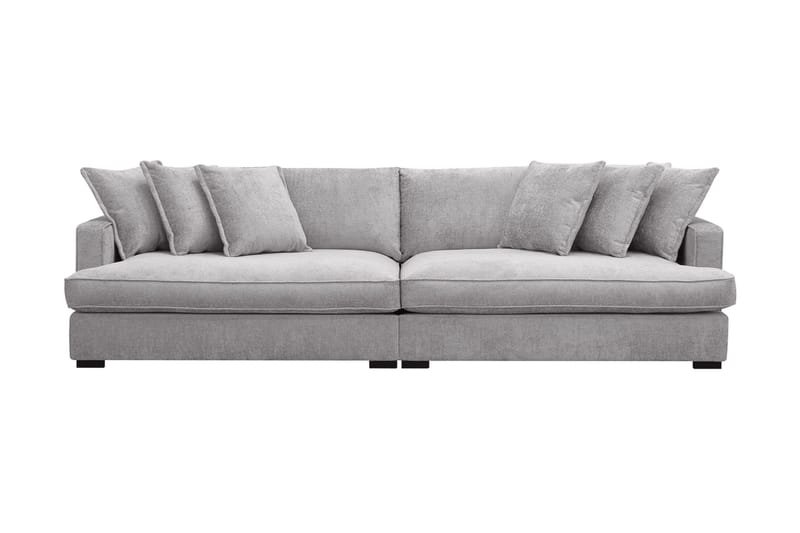 Rossita Lyx 4-sits Extra djup Soffa i Chenille, Trenza 03, Grå Chenille