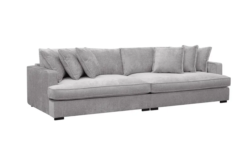 Rossita Lyx 4-sits Extra djup Soffa i Chenille - Trenza 03, Grå Chenille - Products - Möbler - Soffa - 4 sits soffa