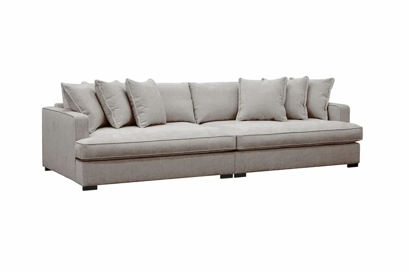 Rossita Lyx 4-sits Extra djup Soffa i Chenille - Trenza 08, Grå/Brun Chenille - Products - Möbler - Soffa - 4 sits soffa