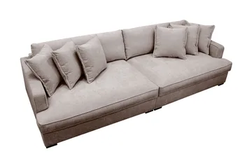 Rossita Lyx 4-sits Extra djup Soffa i Chenille - Trenza 08, Grå/Brun Chenille - Products - Möbler - Soffa - 4 sits soffa