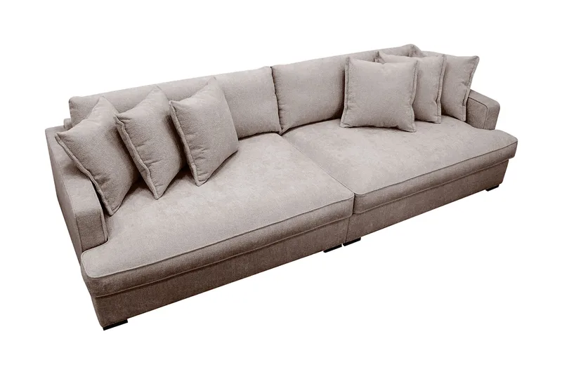 Rossita Lyx 4-sits Extra djup Soffa i Chenille - Trenza 08, Grå/Brun Chenille - Products - Möbler - Soffa - 4 sits soffa