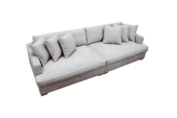 Rossita Lyx 4-sits Extra djup Soffa i Chenille - Trenza 08, Grå/Brun Chenille - Products - Möbler - Soffa - 4 sits soffa