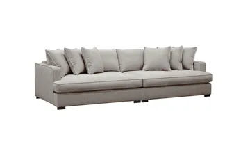 Rossita Lyx 4-sits Extra djup Soffa i Chenille - Trenza 08, Grå/Brun Chenille - Products - Möbler - Soffa - 4 sits soffa