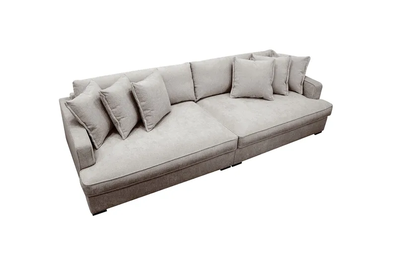 Rossita Lyx 4-sits Extra djup Soffa i Chenille - Trenza 08, Grå/Brun Chenille - Products - Möbler - Soffa - 4 sits soffa
