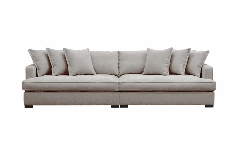 Rossita Lyx 4-sits Extra djup Soffa i Chenille - Trenza 08, Grå/Brun Chenille - Products - Möbler - Soffa - 4 sits soffa