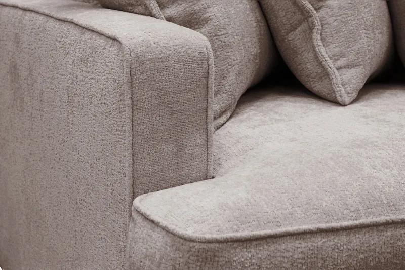 Rossita Lyx 4-sits Extra djup Soffa i Chenille - Trenza 08, Grå/Brun Chenille - Products - Möbler - Soffa - 4 sits soffa