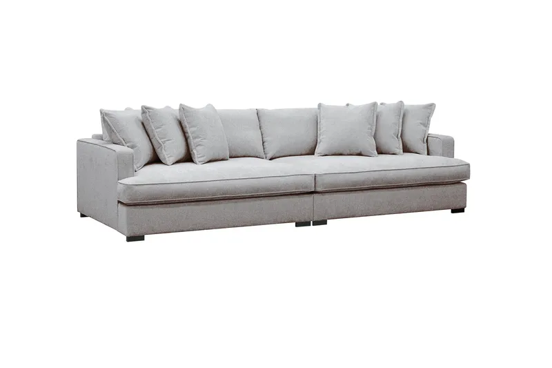 Rossita Lyx 4-sits Extra djup Soffa i Chenille - Trenza 08, Grå/Brun Chenille - Products - Möbler - Soffa - 4 sits soffa