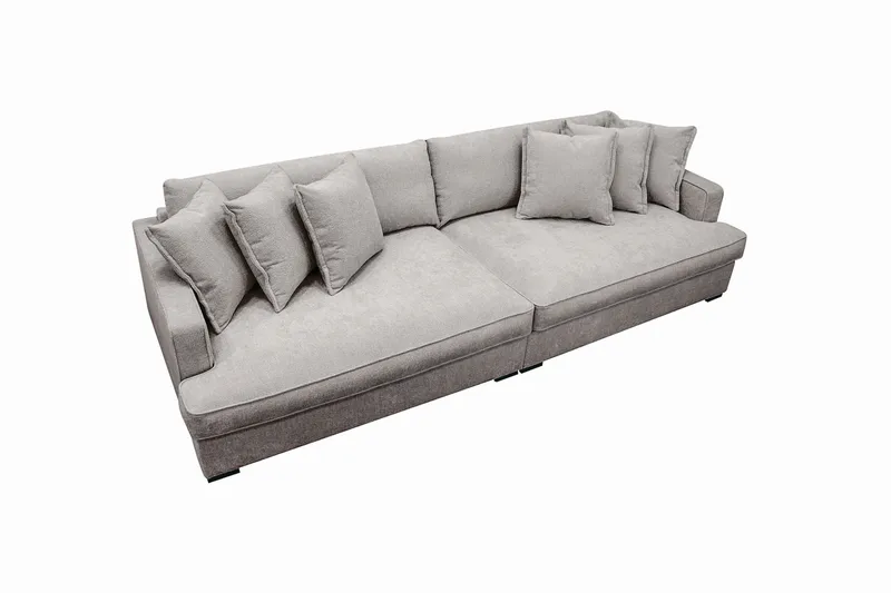 Rossita Lyx 4-sits Extra djup Soffa i Chenille - Trenza 08, Grå/Brun Chenille - Products - Möbler - Soffa - 4 sits soffa