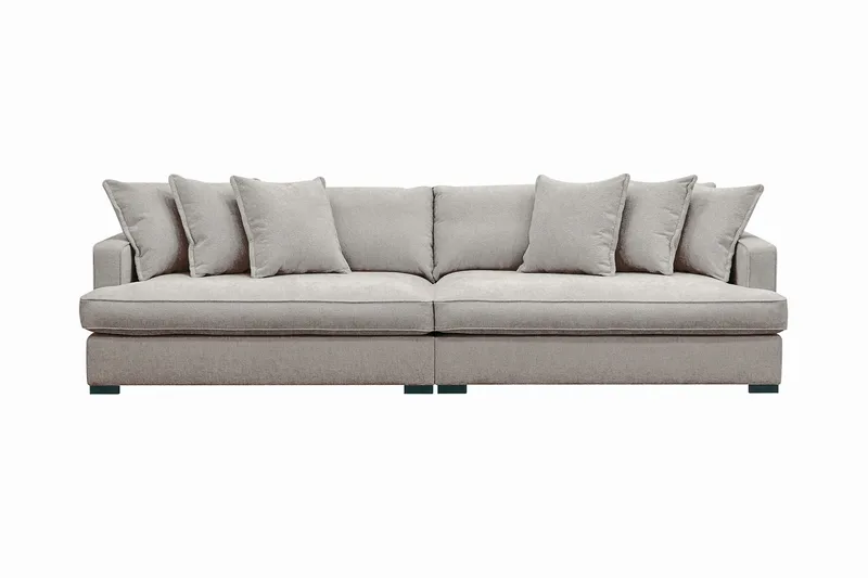 Rossita Lyx 4-sits Extra djup Soffa i Chenille - Trenza 08, Grå/Brun Chenille - Products - Möbler - Soffa - 4 sits soffa