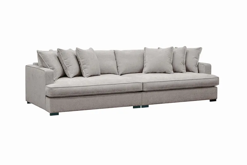 Rossita Lyx 4-sits Extra djup Soffa i Chenille - Trenza 08, Grå/Brun Chenille - Products - Möbler - Soffa - 4 sits soffa