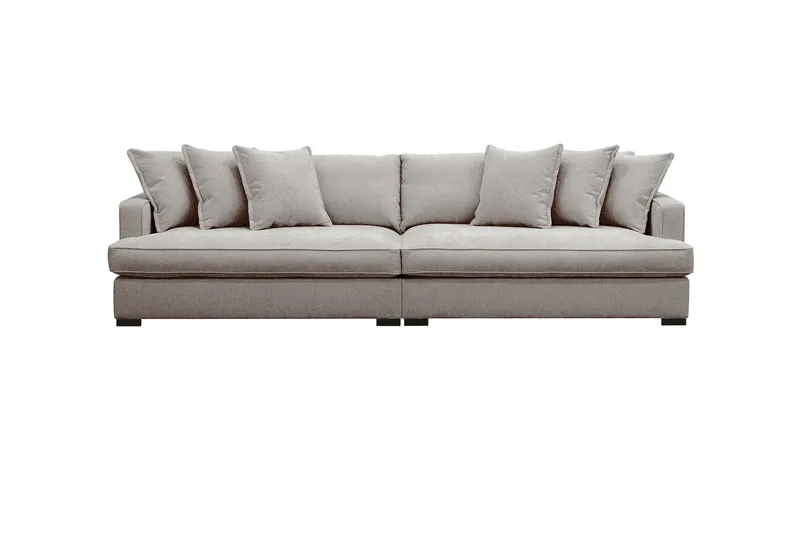 Rossita Lyx 4-sits Extra djup Soffa i Chenille - Trenza 08, Grå/Brun Chenille - Products - Möbler - Soffa - 4 sits soffa