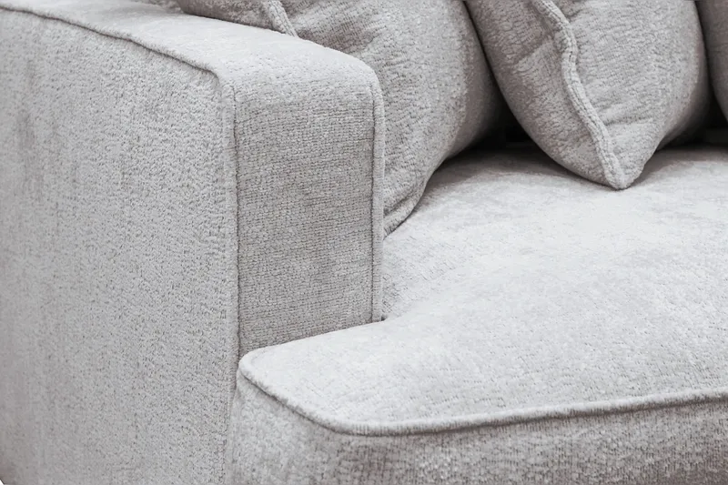 Rossita Lyx 4-sits Extra djup Soffa i Chenille - Trenza 08, Grå/Brun Chenille - Products - Möbler - Soffa - 4 sits soffa