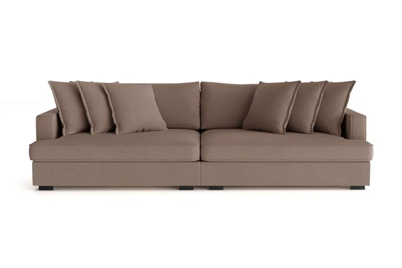 Rossita Lyx 4-sits Extra djup Soffa i Tyg - Brun - Products - Möbler - Soffa - 4 sits soffa