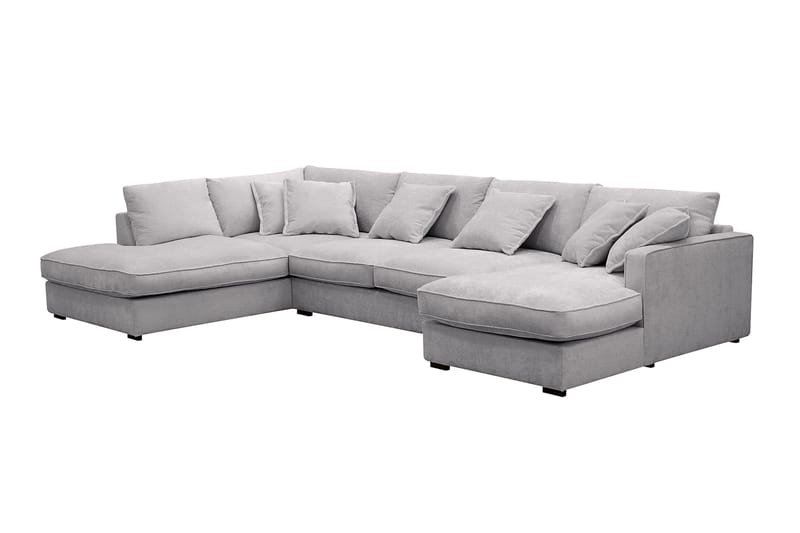 Rossita Lyx 5-sits Högervänd U-formad Extra djup Soffa med Divan och Schäslong i Chenille - Grå - Products - Möbler - Soffa - U-soffa