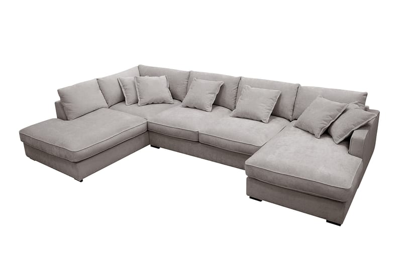 Rossita Lyx 5-sits Högervänd U-formad Extra djup Soffa med Divan och Schäslong i Chenille - Grå/Brun - Products - Möbler - Soffa - U-soffa