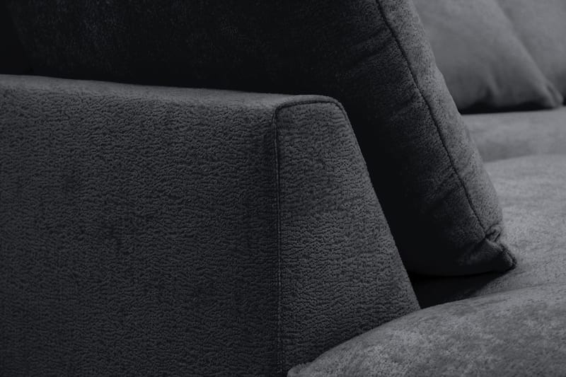 Rossita Lyx 5-sits Högervänd U-formad Extra djup Soffa med Divan och Schäslong i Chenille - Svart - Products - Möbler - Soffa - U-soffa
