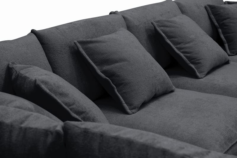 Rossita Lyx 5-sits Högervänd U-formad Extra djup Soffa med Divan och Schäslong i Chenille - Svart - Products - Möbler - Soffa - U-soffa