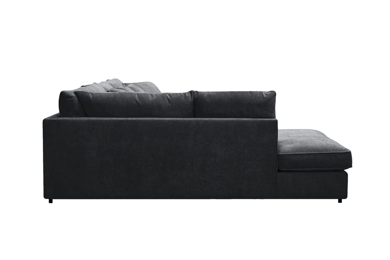 Rossita Lyx 5-sits Högervänd U-formad Extra djup Soffa med Divan och Schäslong i Chenille - Svart - Products - Möbler - Soffa - U-soffa