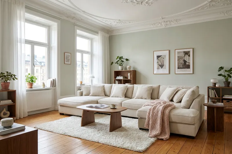 Rossita Lyx 5-sits Högervänd U-formad Extra djup Soffa med Divan och Schäslong i Chenille - Trenza 06, Beige Chenille - Products - Möbler - Soffa - U-soffa