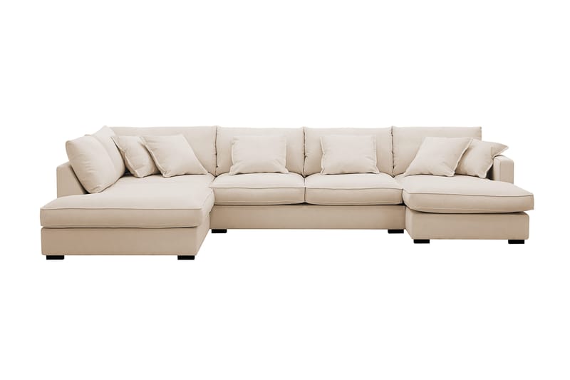 Rossita Lyx 5-sits Högervänd U-formad Extra djup Soffa med Divan och Schäslong i Manchester, Beige