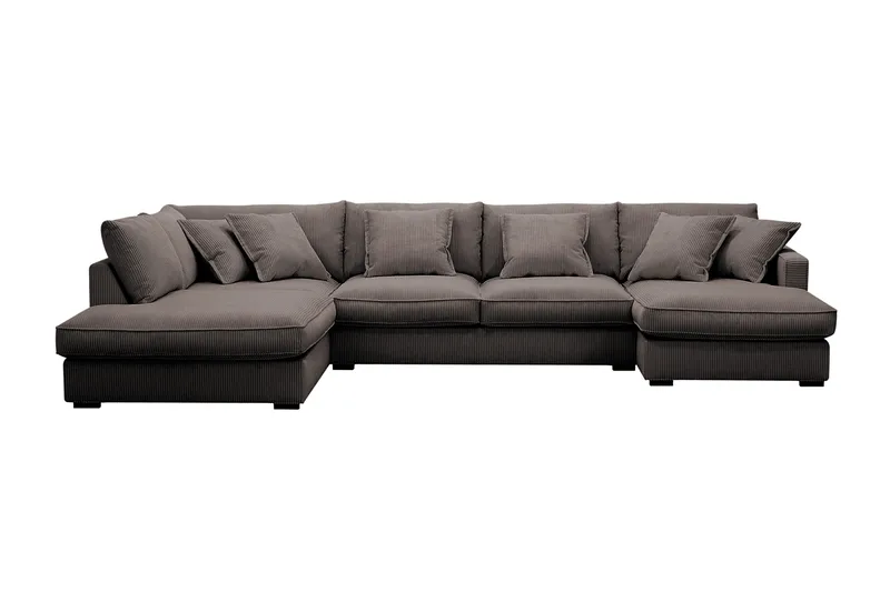 Rossita Lyx 5-sits Högervänd U-formad Extra djup Soffa med Divan och Schäslong i Manchester, Brun