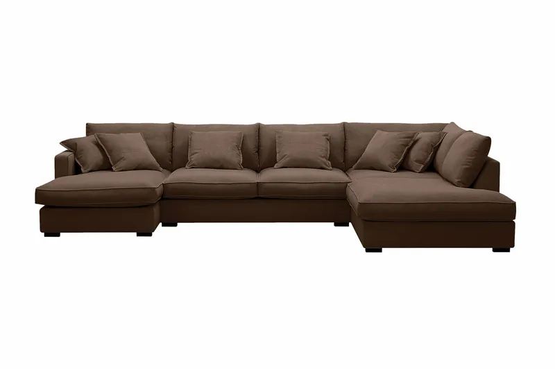 Rossita Lyx 5-sits Högervänd U-formad Extra djup Soffa med Divan och Schäslong i Manchester - Mörkbrun - Products - Möbler - Soffa - U-soffa