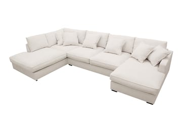 Rossita Lyx 5-sits Högervänd U-formad Extra djup Soffa med Divan och Schäslong i Manchester - Naturvit - Products - Möbler - Soffa - U-soffa