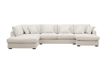 Rossita Lyx 5-sits Högervänd U-formad Extra djup Soffa med Divan och Schäslong i Manchester - Naturvit - Products - Möbler - Soffa - U-soffa