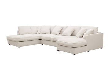 Rossita Lyx 5-sits Högervänd U-formad Extra djup Soffa med Divan och Schäslong i Manchester - Naturvit - Products - Möbler - Soffa - U-soffa
