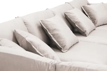 Rossita Lyx 5-sits Högervänd U-formad Extra djup Soffa med Divan och Schäslong i Sammet - Beige - Products - Möbler - Soffa - Sammetssoffa