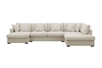 Rossita Lyx 5-sits Högervänd U-formad Extra djup Soffa med Divan och Schäslong i Tyg - Beige - Products - Möbler - Soffa - U-soffa
